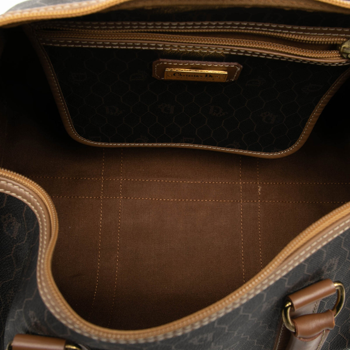 Black Dior Honeycomb Coated Canvas Boston Bag Rovelle Bags