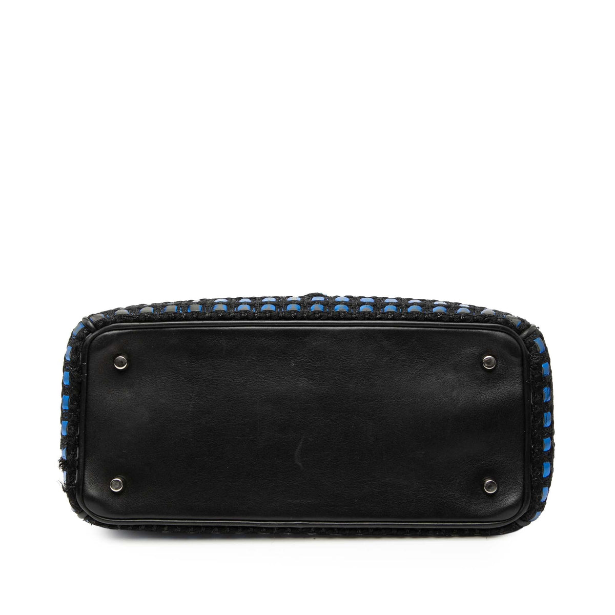 Blue Dior Small Tweed Patch Diorissimo Tote Satchel Rovelle Bags