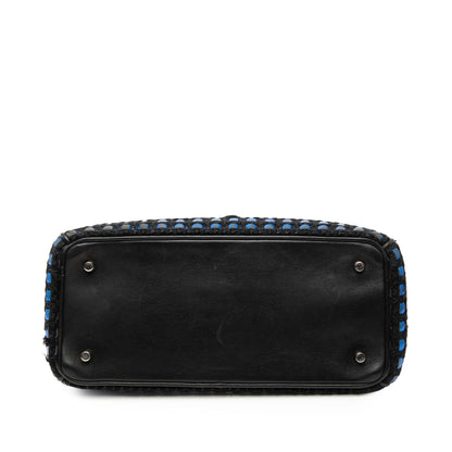 Blue Dior Small Tweed Patch Diorissimo Tote Satchel Rovelle Bags