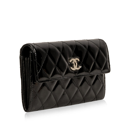 Chanel Timeless Patent Leather Black Handbag Rovelle Bags