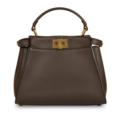 Fendi Peekaboo Leather Brown Handbag Brown Rovelle Bags