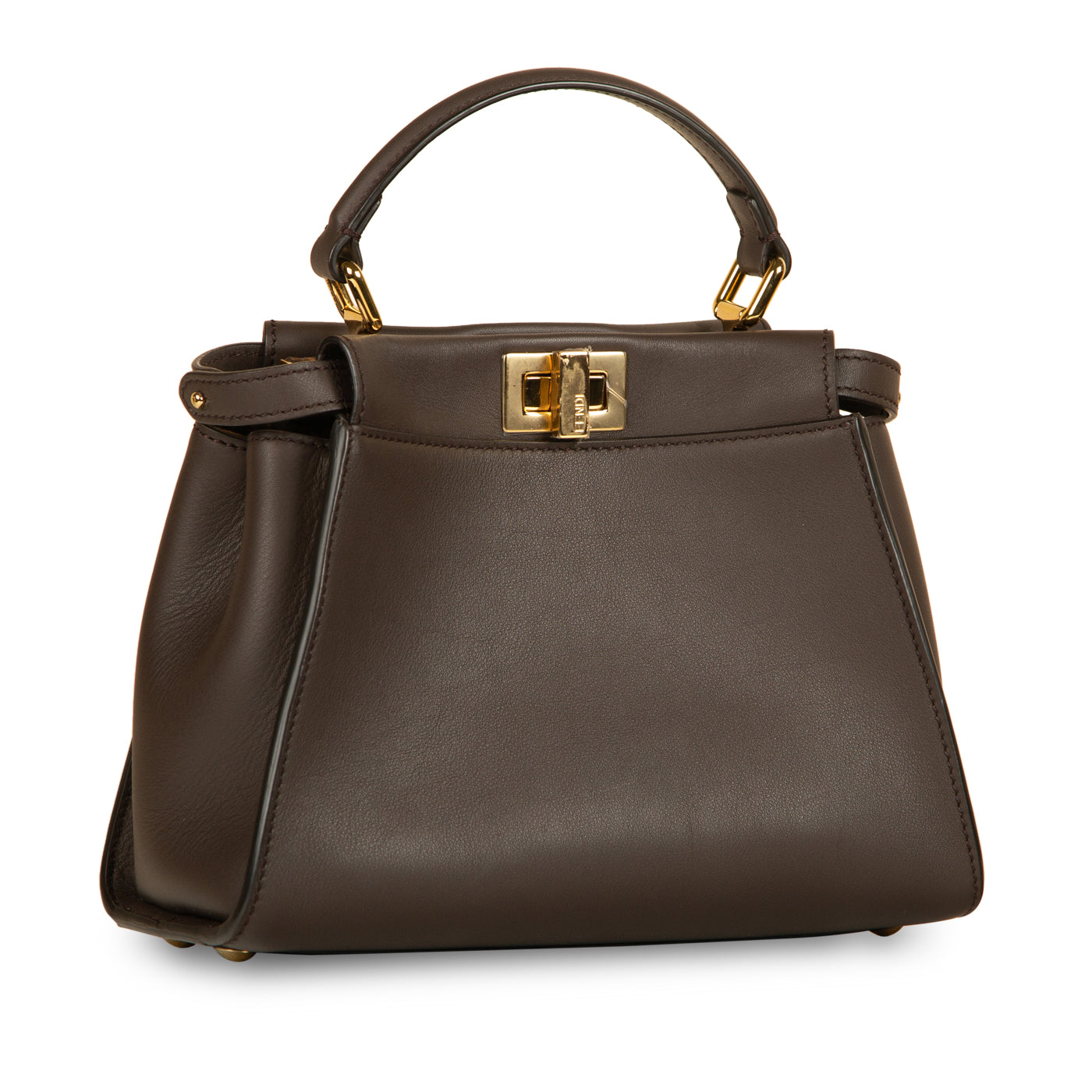 Fendi Peekaboo Leather Brown Handbag Brown Rovelle Bags