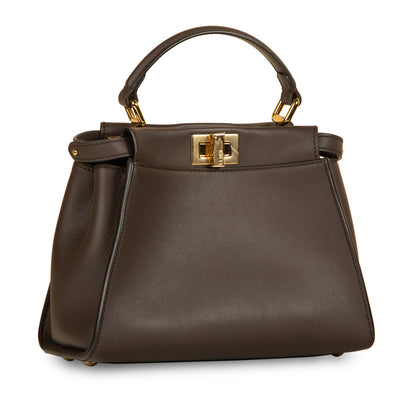 Fendi Peekaboo Leather Brown Handbag Brown Rovelle Bags
