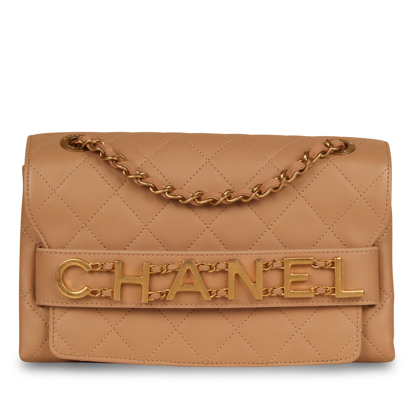 Chanel Medium Enchained Logo Flap Bag Rovelle Bags