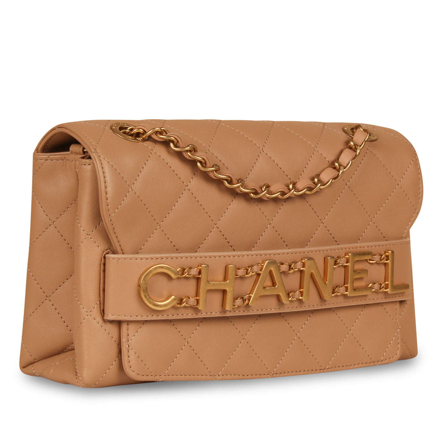 Chanel Medium Enchained Logo Flap Bag Rovelle Bags