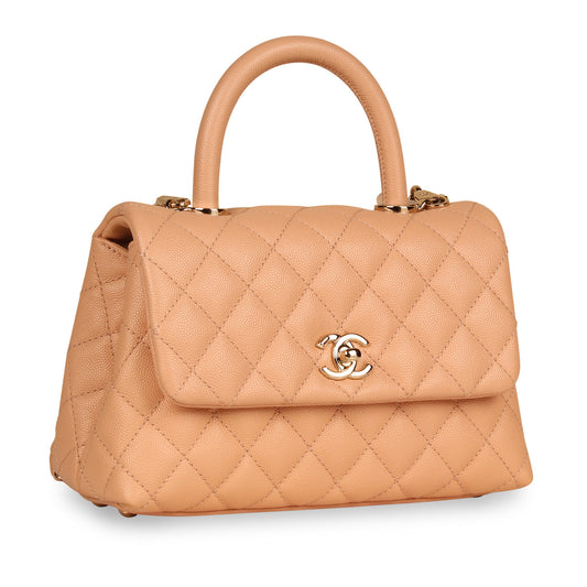 Chanel Pink Caviar Coco Top Handle - Small Rovelle Bags