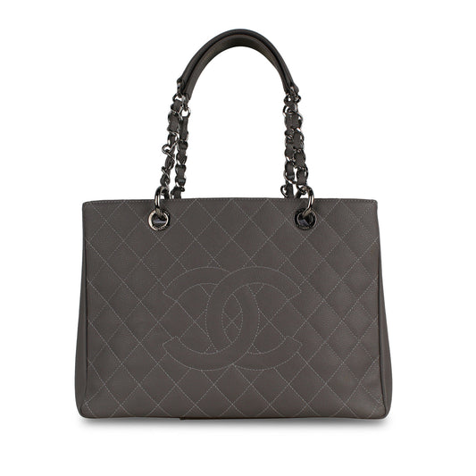 Chanel Timeless Caviar Silver Tote Bag Style 4 Rovelle Bags