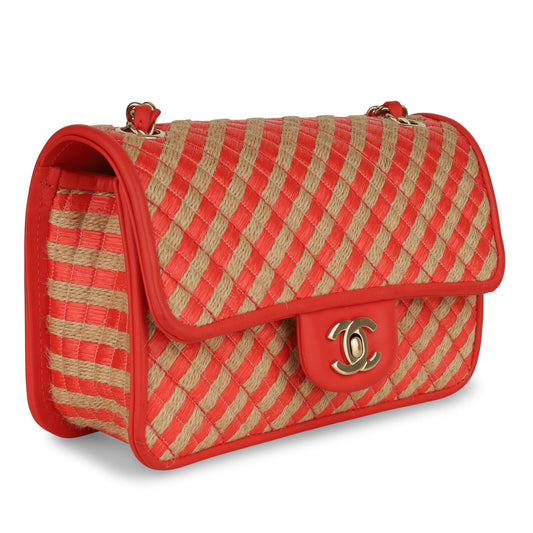 Chanel Small Classic Flap Bag - Raffia Rovelle Bags