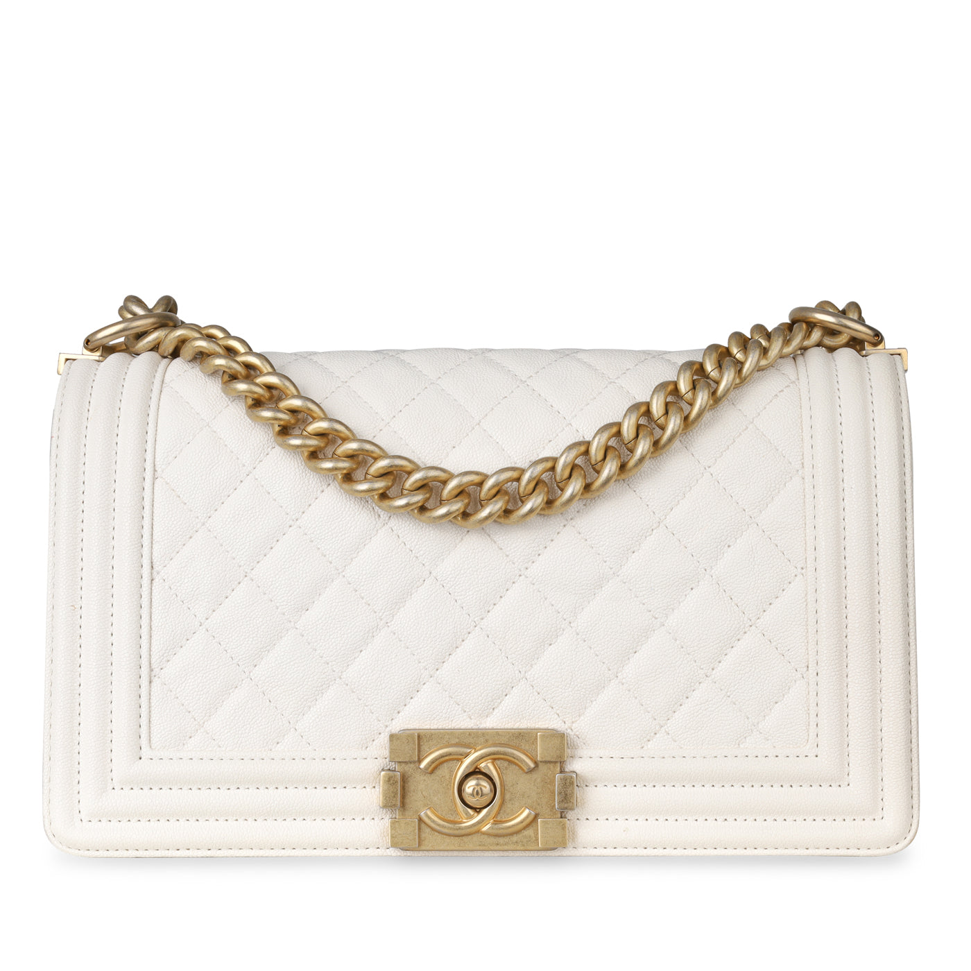 Chanel Boy Bag Caviar Gold Shoulder Bag Style 2 Rovelle Bags