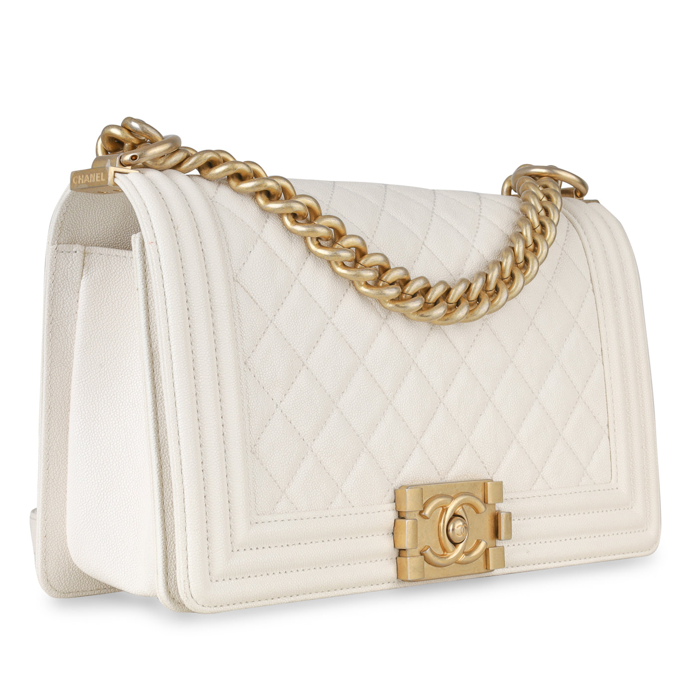 Chanel Boy Bag Caviar Gold Shoulder Bag Style 2 Rovelle Bags