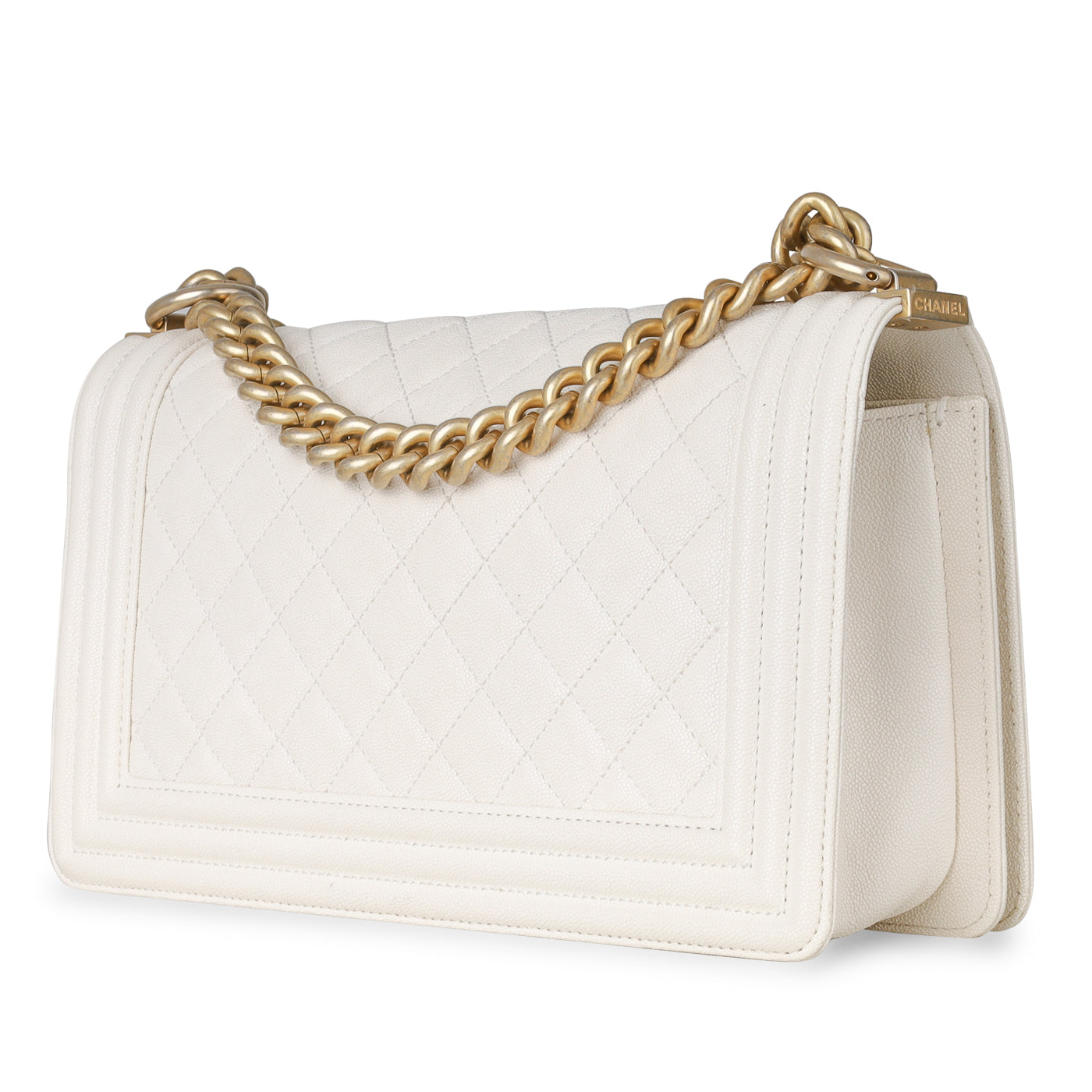 Chanel Boy Bag Caviar Gold Shoulder Bag Style 2 Rovelle Bags