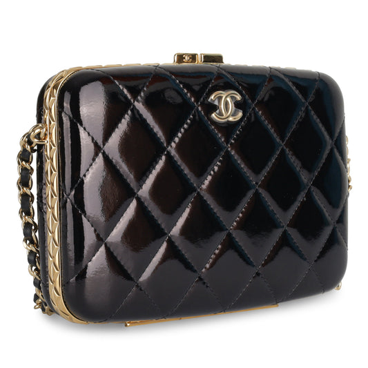 Chanel Patent Leather Black Clutch Patent Leather Rovelle Bags