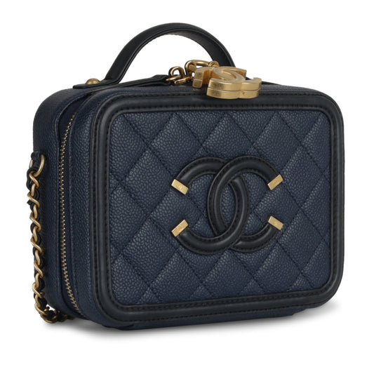 Chanel Vanity Caviar Black Clutch Style 5 Rovelle Bags