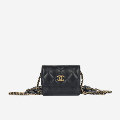 Chanel Luxury Lambskin Black Handbag Style 12 Rovelle Bags