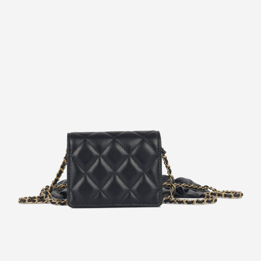 Chanel Luxury Lambskin Black Handbag Style 12 Rovelle Bags