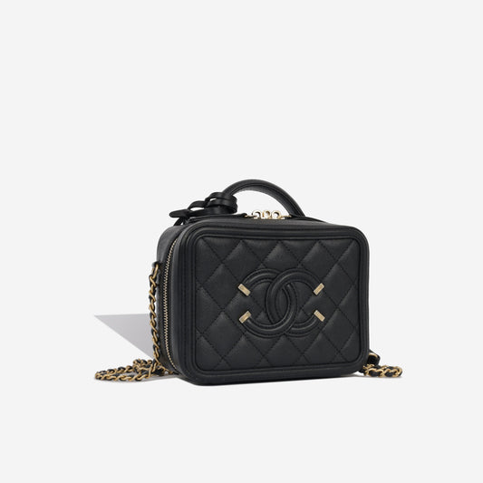 Chanel Vanity Caviar Black Clutch Style 2 Rovelle Bags