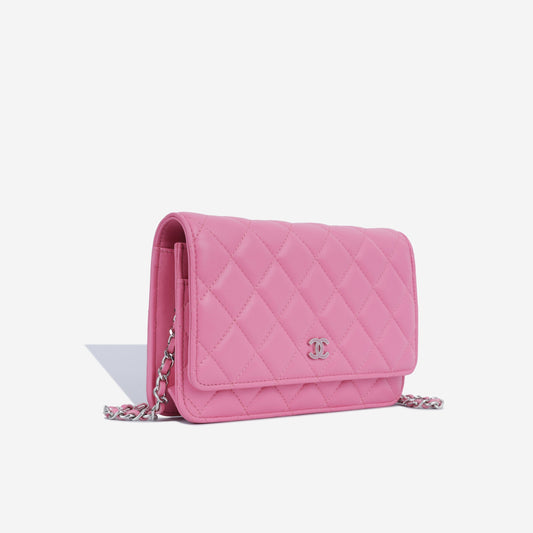 Chanel Wallet On Chain Lambskin Silver Crossbody Style 2 Rovelle Bags