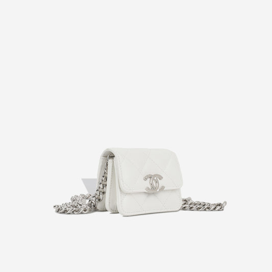 Chanel Vanity Caviar Silver Clutch Caviar Rovelle Bags