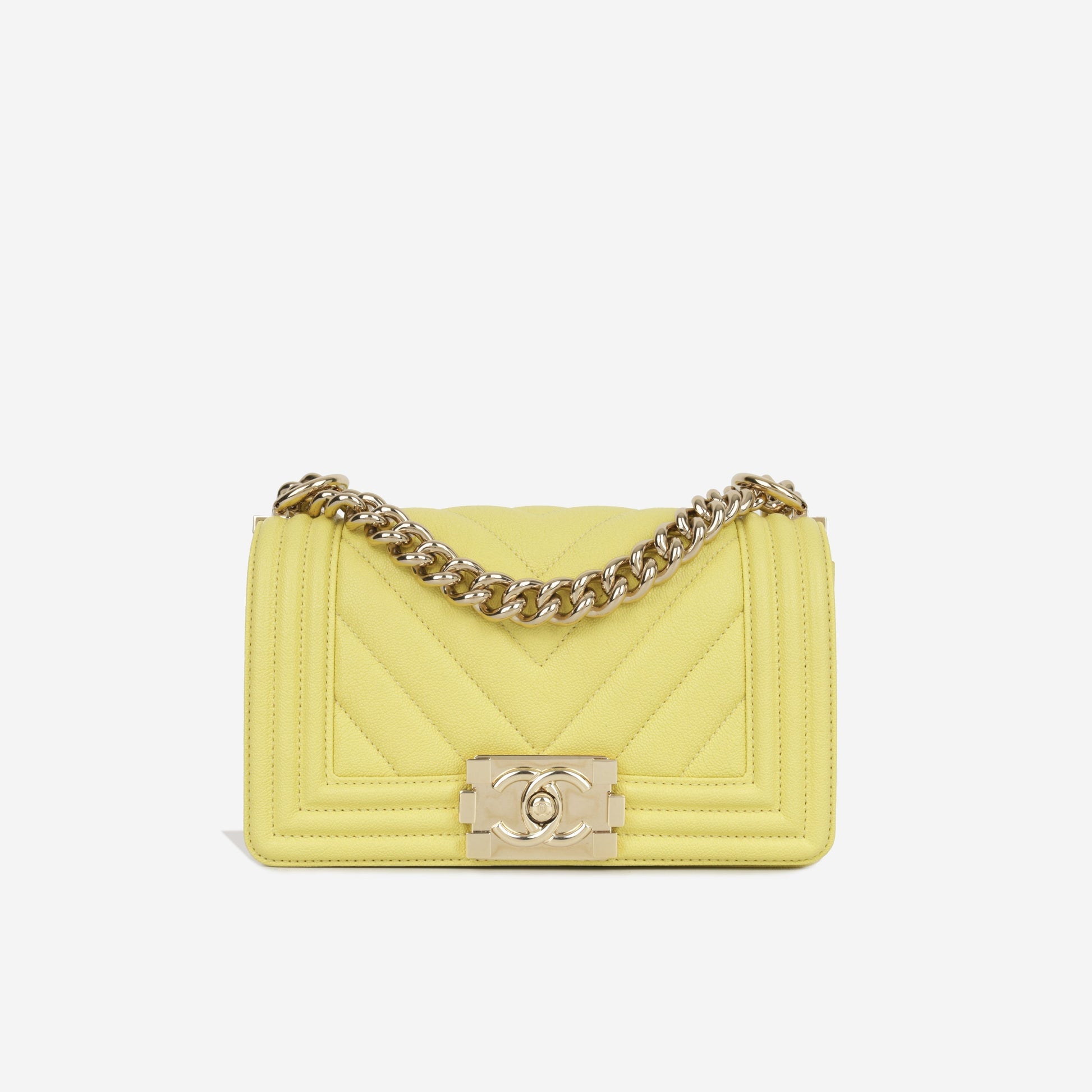 Chanel Boy Bag Caviar Gold Shoulder Bag Style 7 Rovelle Bags