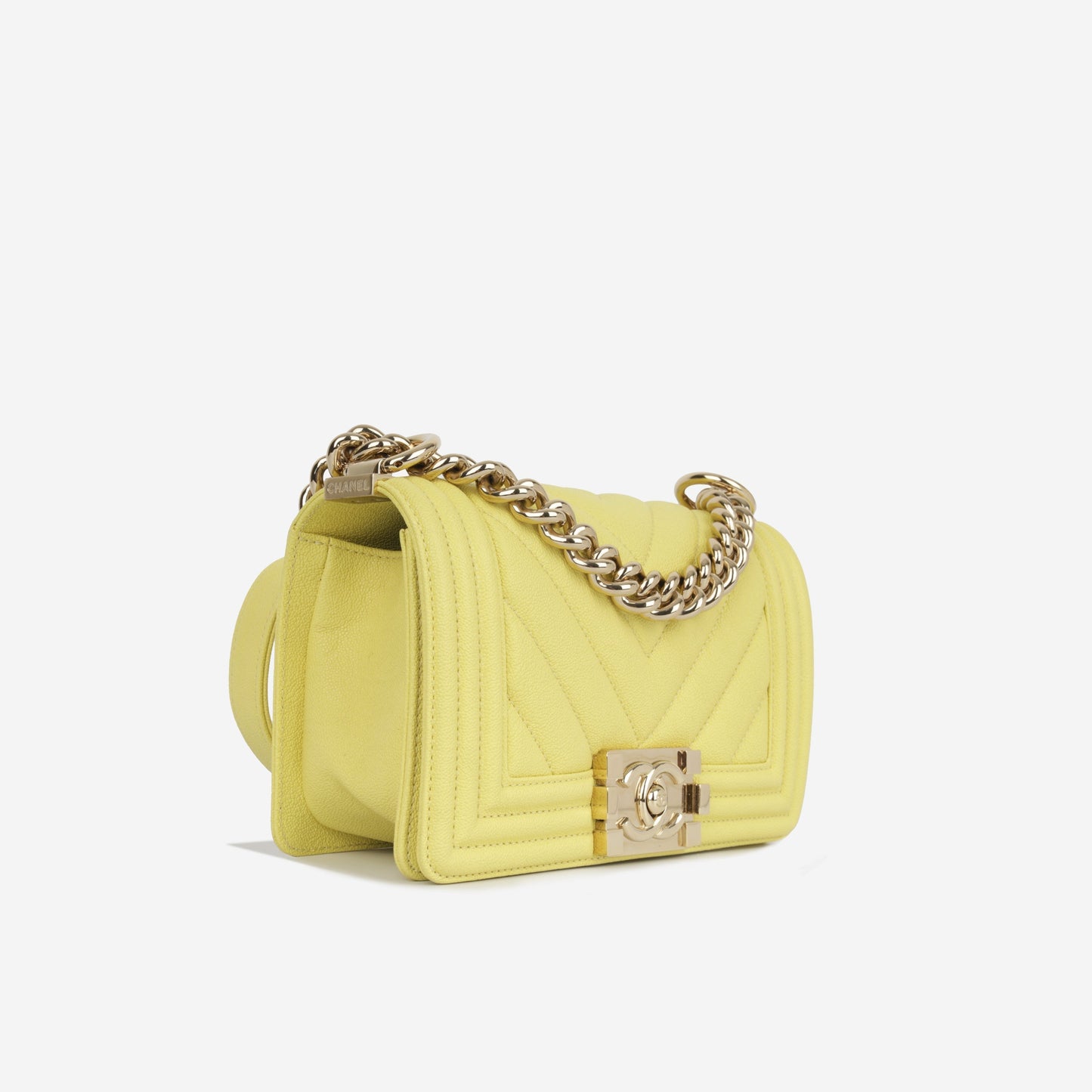 Chanel Boy Bag Caviar Gold Shoulder Bag Style 7 Rovelle Bags