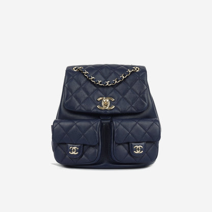 Chanel Luxury Lambskin Gold Backpack Lambskin Rovelle Bags