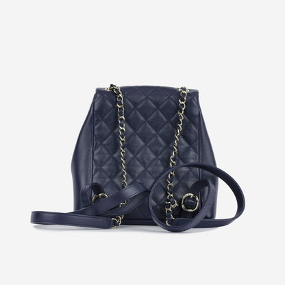 Chanel Luxury Lambskin Gold Backpack Lambskin Rovelle Bags