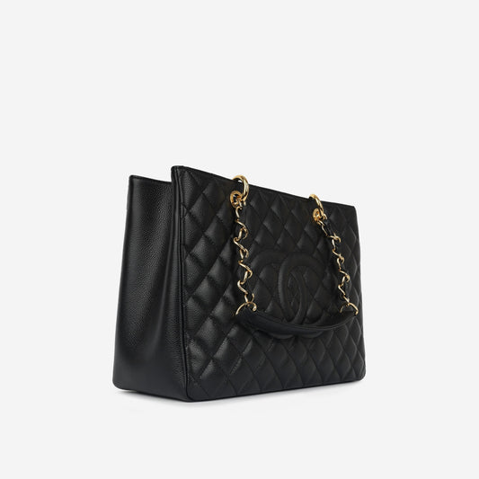 Chanel Shopping Tote Caviar Black Tote Bag Style 4 Rovelle Bags