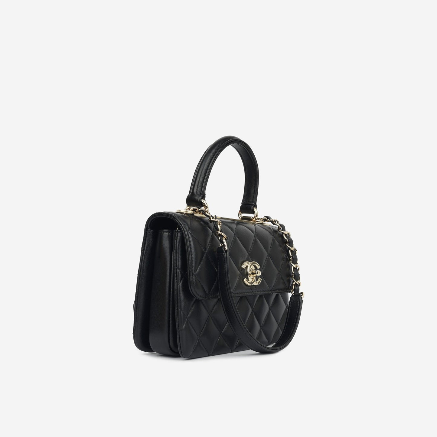 Chanel Luxury Lambskin Black Handbag Style 9 Rovelle Bags