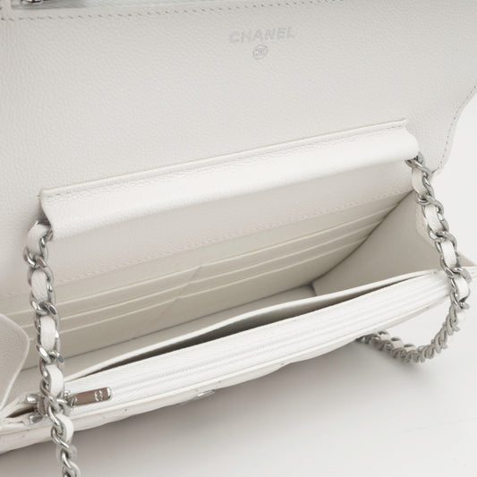Chanel Wallet On Chain Caviar Silver Crossbody Caviar Rovelle Bags