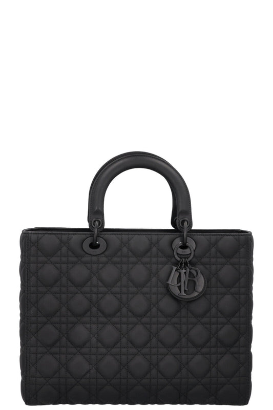 Christian Dior Large Lady Dior Bag Black Rovelle Bags