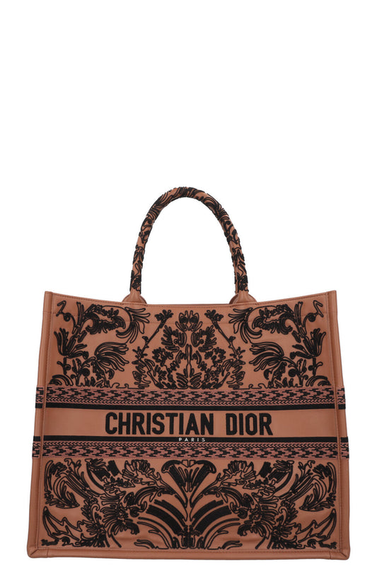 Christian Dior Large Book Tote Leather Brown Black Rovelle Bags