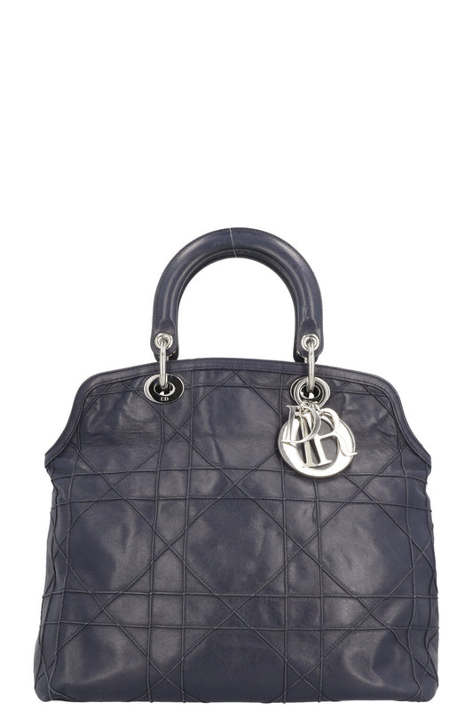 Christian Dior Granville Cannage Tote Bag Navy Rovelle Bags
