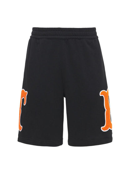 BURBERRY BADGES COTTON JERSEY SWEAT SHORTS