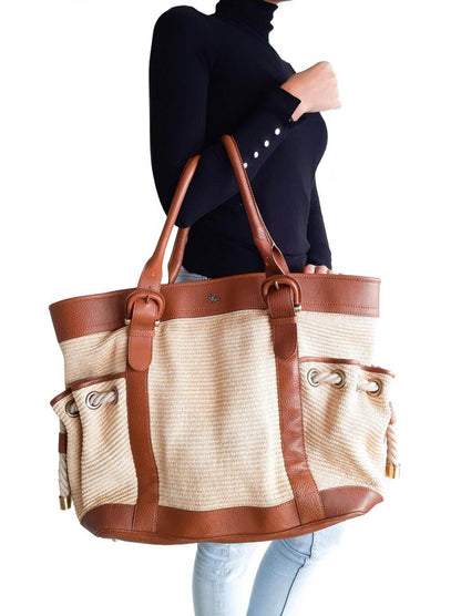 Burberry CARTERA FIGUE Leather Beige Shoulder Bag