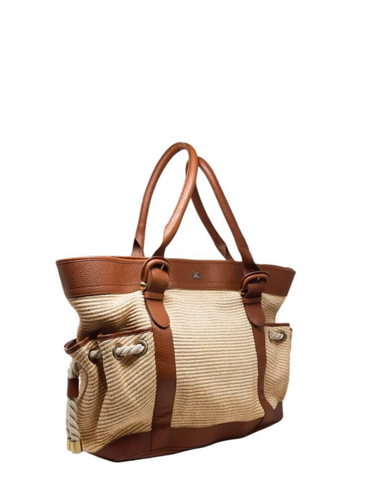 Burberry CARTERA FIGUE Leather Beige Shoulder Bag