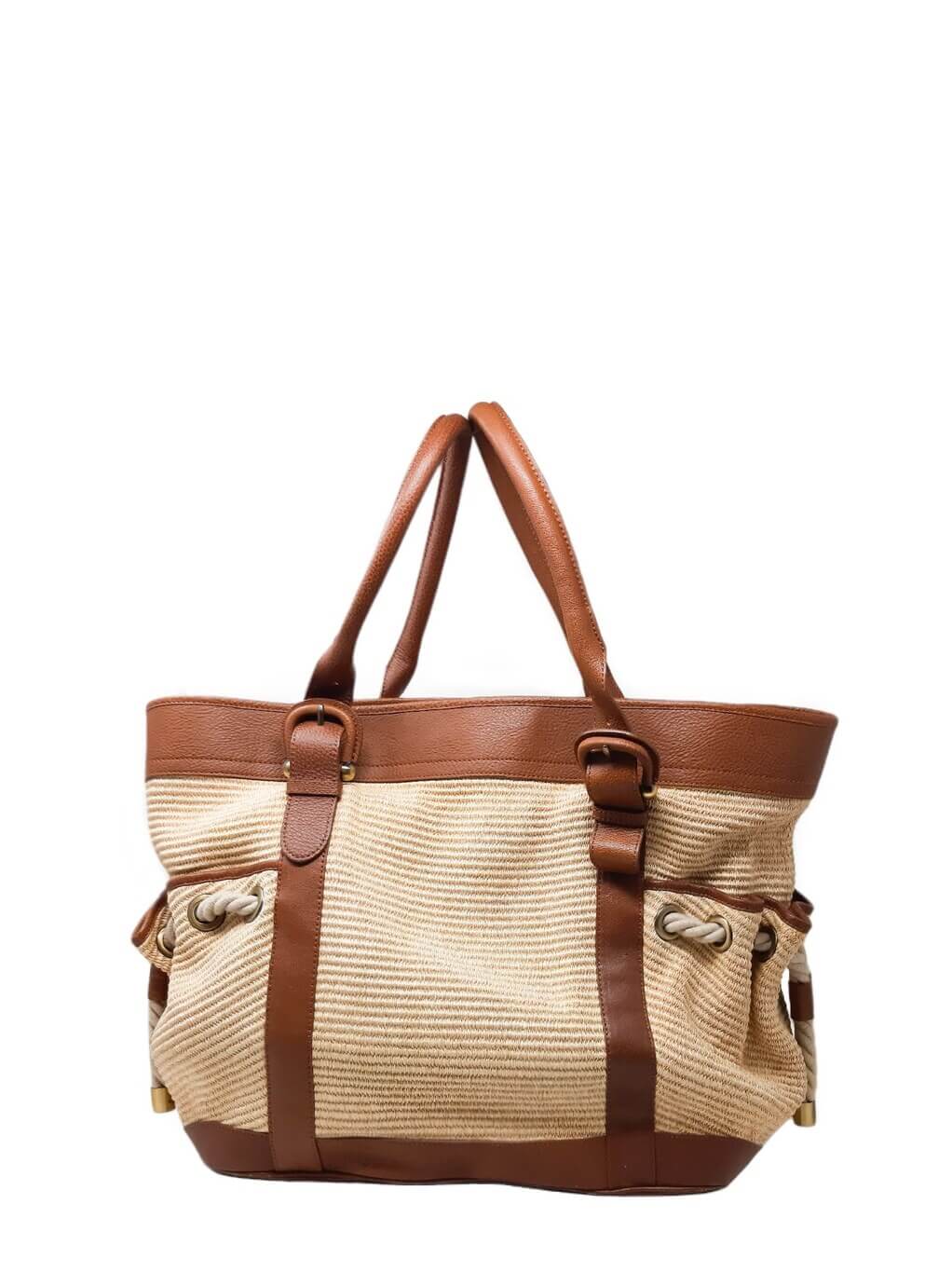 Burberry CARTERA FIGUE Leather Beige Shoulder Bag