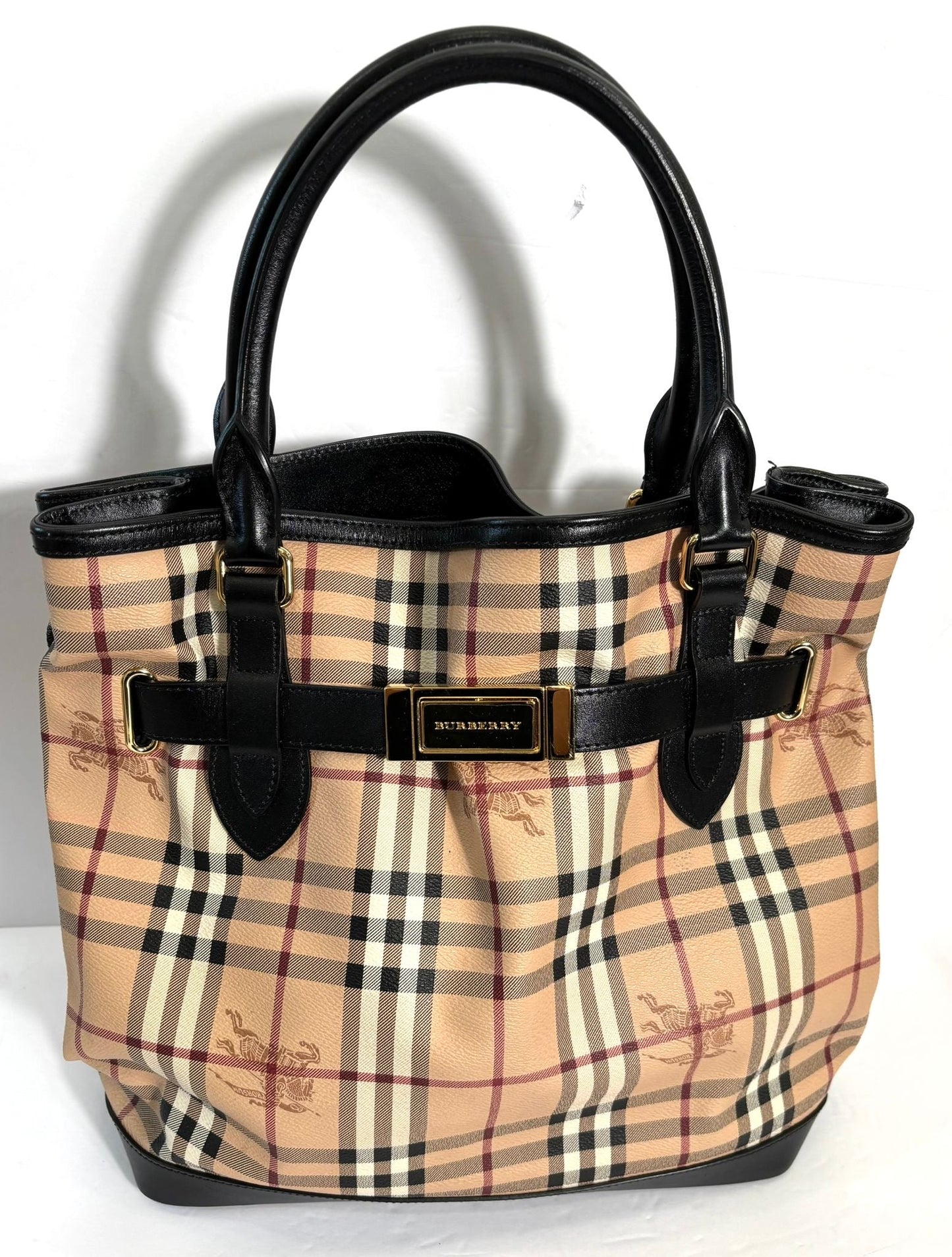 Burberry HAYMARKET GOLDERTON Check Gold Shoulder Bag