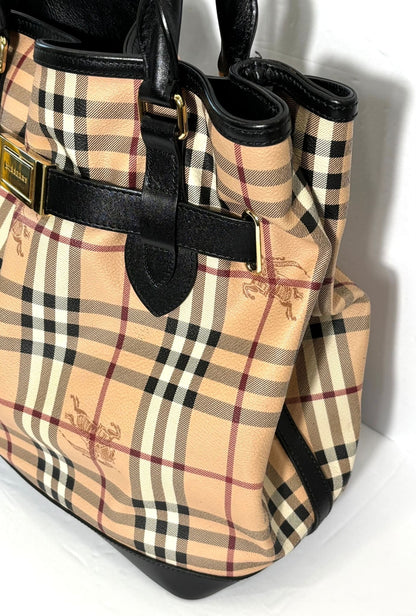Burberry HAYMARKET GOLDERTON Check Gold Shoulder Bag