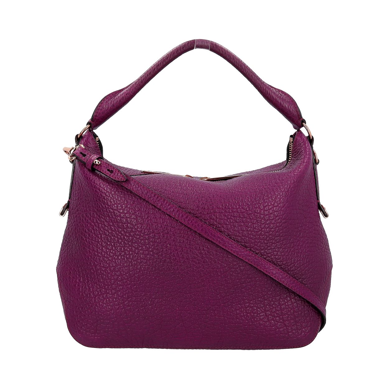 Burberry Grained Ledbury Leather Purple Shoulder Bag