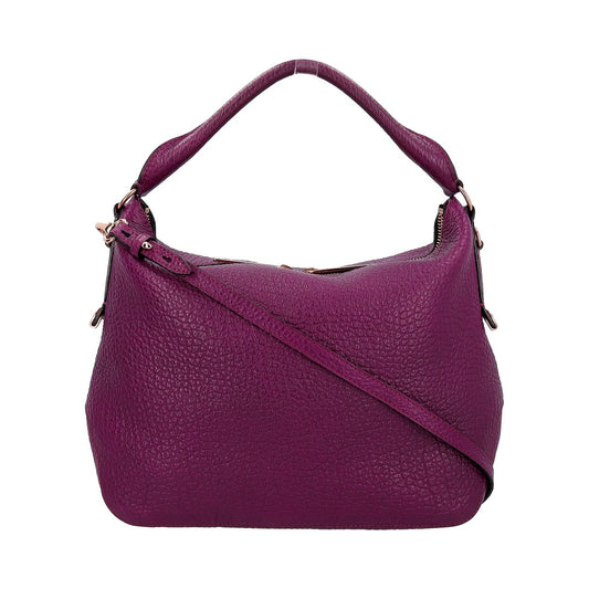 Burberry Grained Ledbury Leather Purple Shoulder Bag
