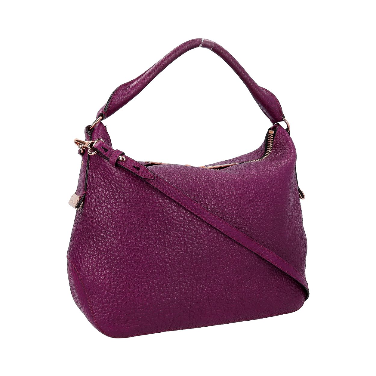 Burberry Grained Ledbury Leather Purple Shoulder Bag