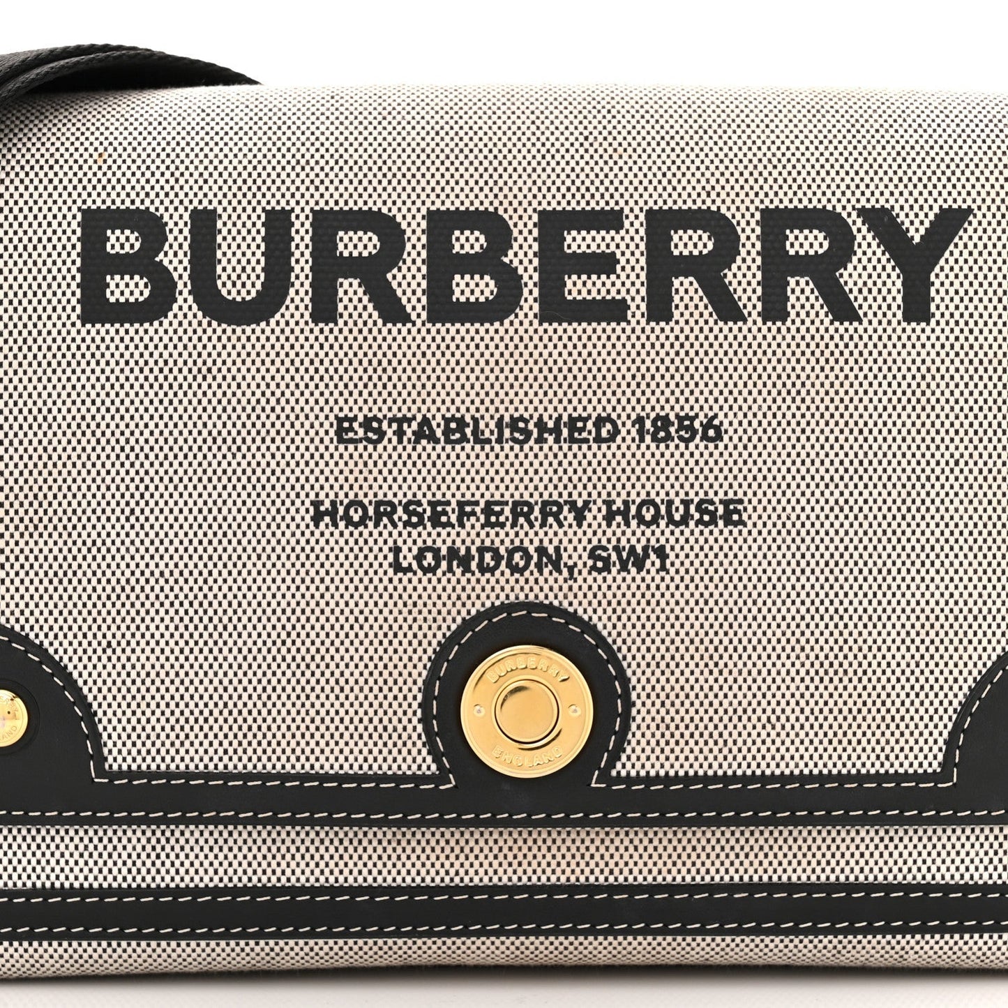Burberry HORSEFERRY NOTE Canvas Black Crossbody Bag
