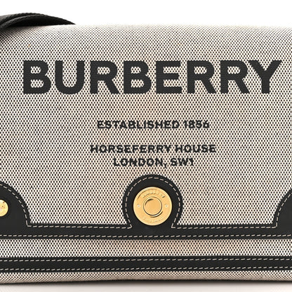 Burberry HORSEFERRY NOTE Canvas Black Crossbody Bag