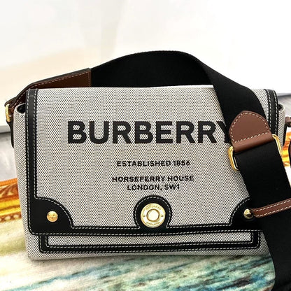 Burberry HORSEFERRY NOTE Canvas Black Crossbody Bag