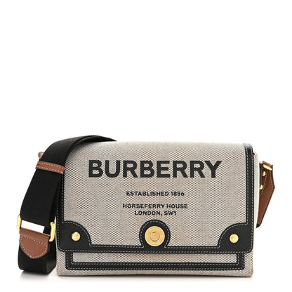 Burberry HORSEFERRY NOTE Canvas Black Crossbody Bag