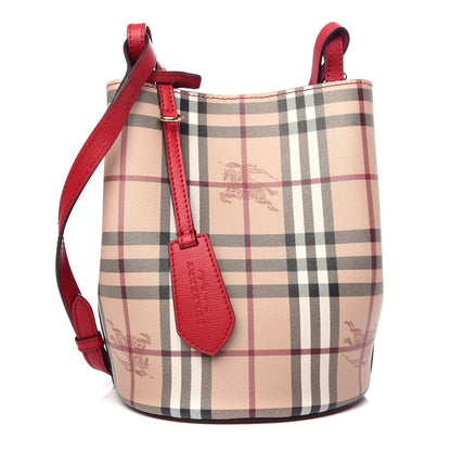 Burberry HAYMARKET LORNE Leather Beige Crossbody Bag