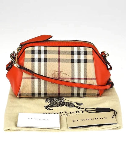 Burberry BURNT AMBER Leather Crossbody Bag
