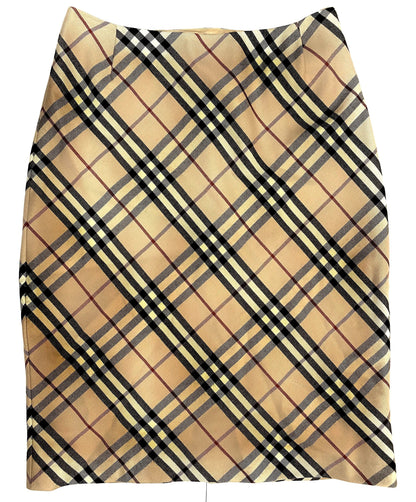 BURBERRY HOUSE CHECK LANA WOOL PENCIL SKIRT