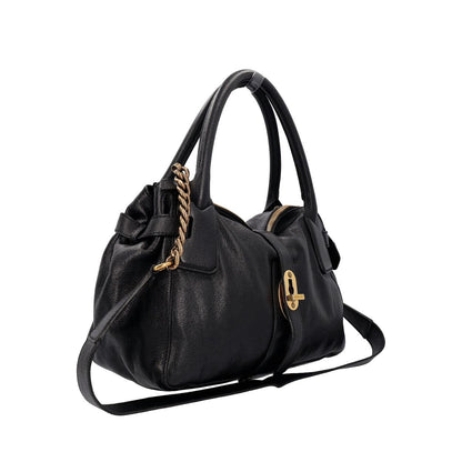 Burberry Turn Lock Leather Black Tote Bag
