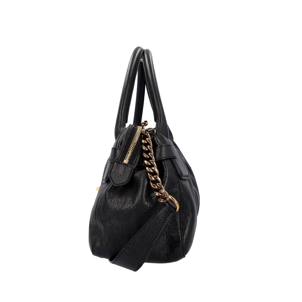 Burberry Turn Lock Leather Black Tote Bag